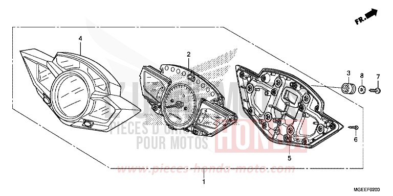 COMPTEUR de VFR1200F DCT PEARL GLARE WHITE (NHB53) 2015